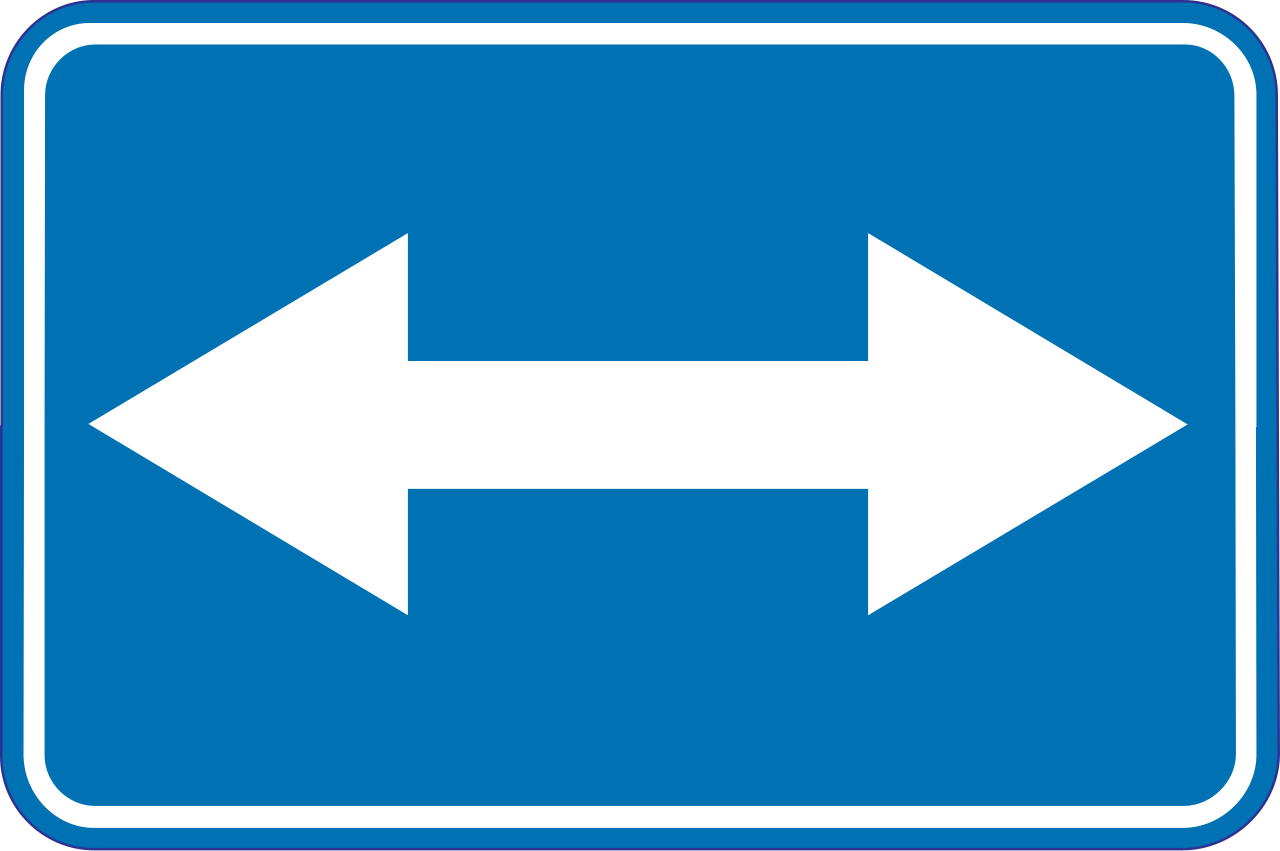 Passage à gauche ou à droite autorisé.
