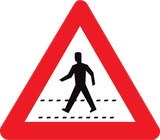 Aviso de passagem para peões.