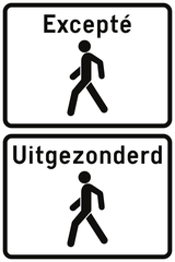 Voetgangers uitgezonderd.