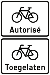 Fietsers toegestaan.