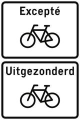 Fietsers toegestaan.
