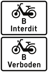 Verboden voor bromfietsen klasse B.