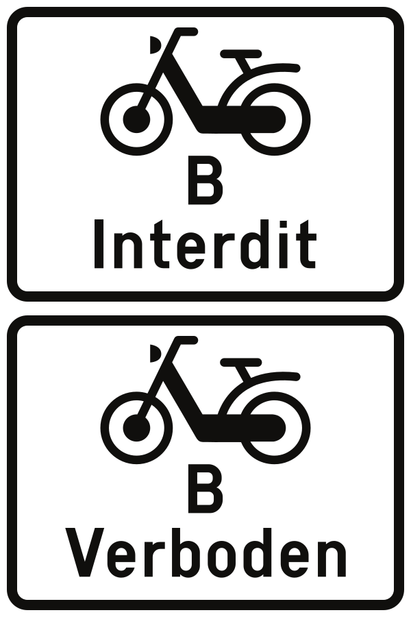 Proibido para ciclomotores classe B.