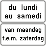 Op de aangegeven dagen.