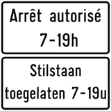 Stilstaan toegestaan tijdens de aangegeven tijd.