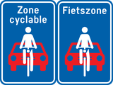Begin van een fietszone.