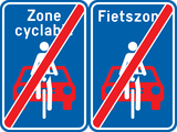 Einde van de fietszone.