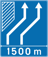 Verschuiving van rijstroken verderop.
