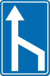 Einde van een rijstrook.