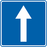 Weg met eenrichtingsverkeer.