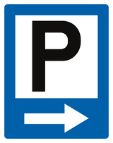 Richting naar parkeerterrein.