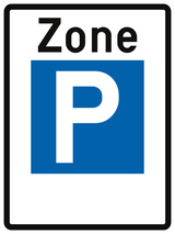 Begin van een parkeerzone.