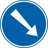 Obstakel rechts voorbijrijden.