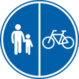 Verplicht gescheiden voet- en fietspad.