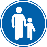 Verplicht pad voor voetgangers.