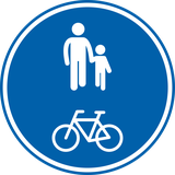 Verplicht gedeeld voet- en fietspad.