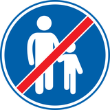 Einde van verplicht pad voor voetgangers.