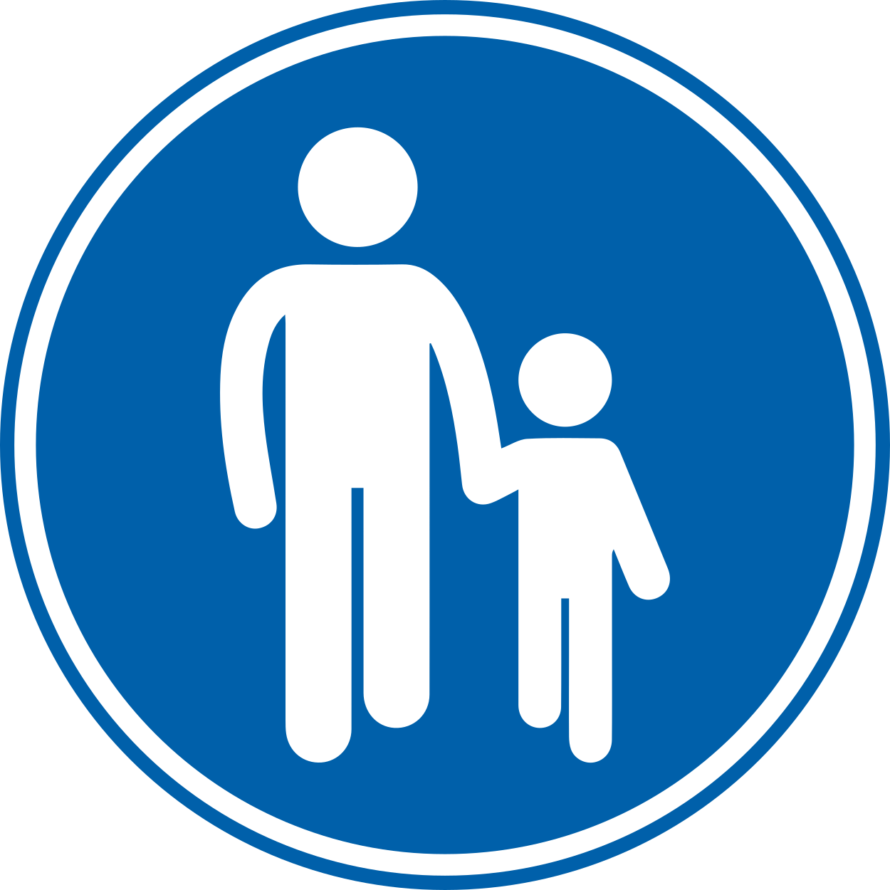 Verplicht pad voor voetgangers.