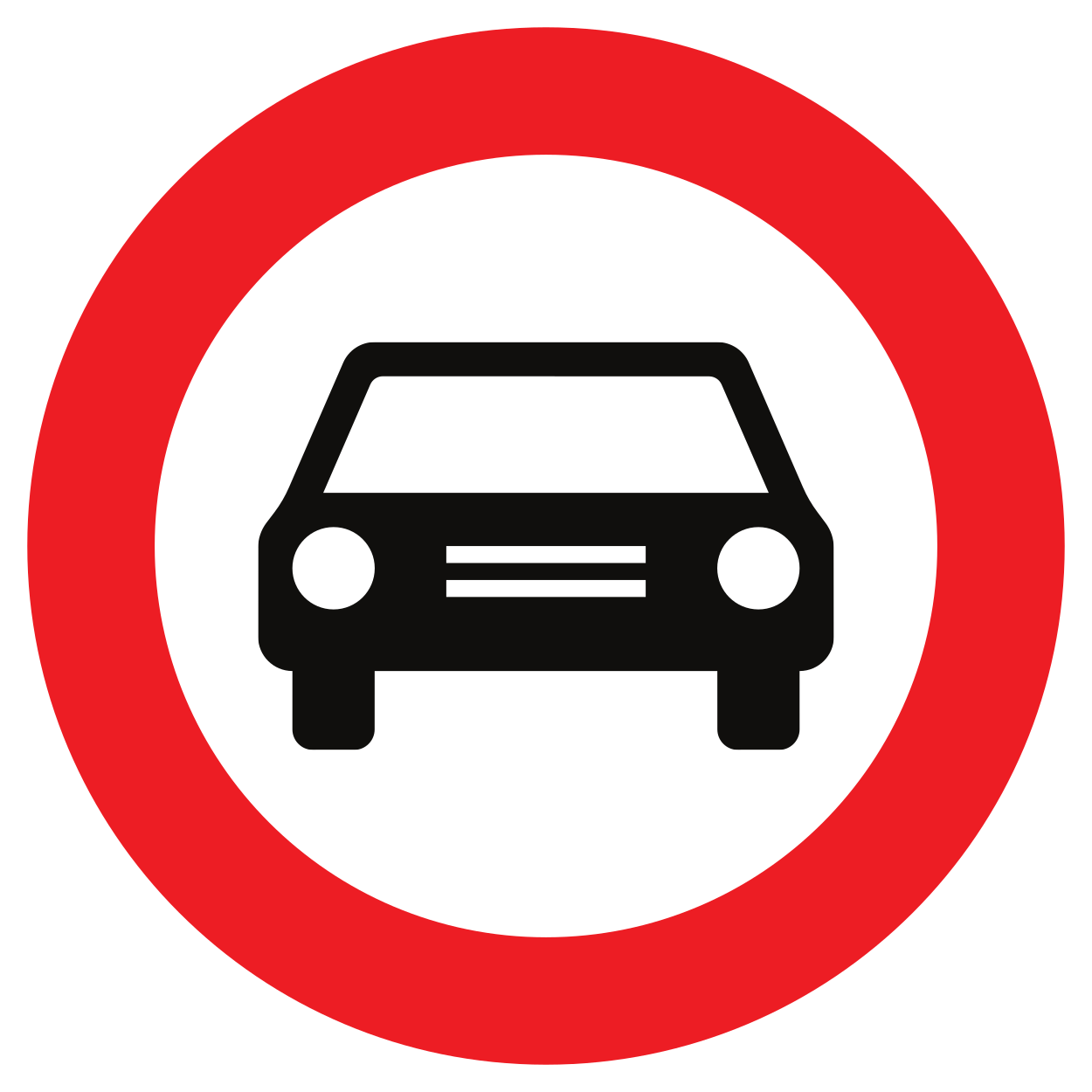 Motorvoertuigen met meer dan twee wielen verboden.