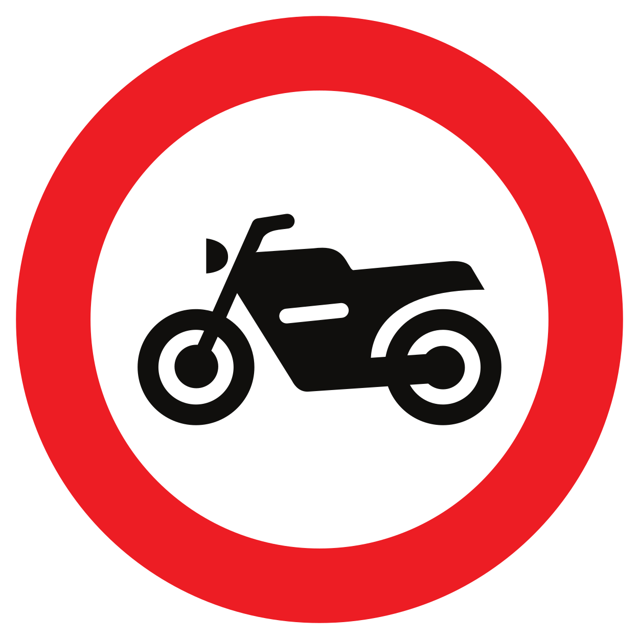 Motorfietsen verboden.
