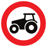 Landbouwvoertuigen verboden.