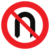 Keren verboden (U-turn).