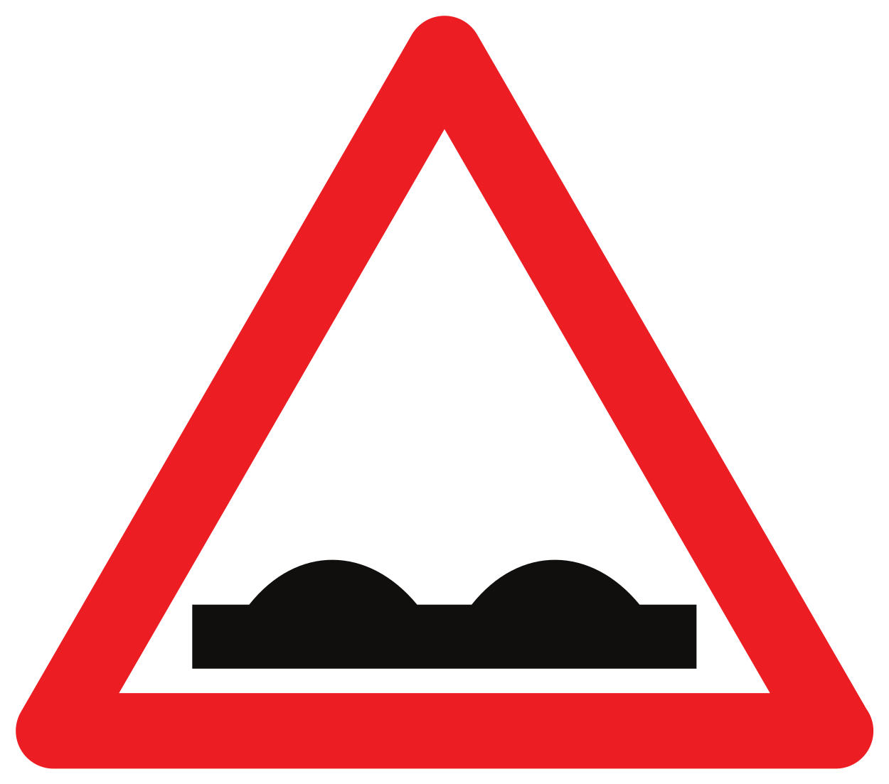 Waarschuwing voor een slecht wegdek.