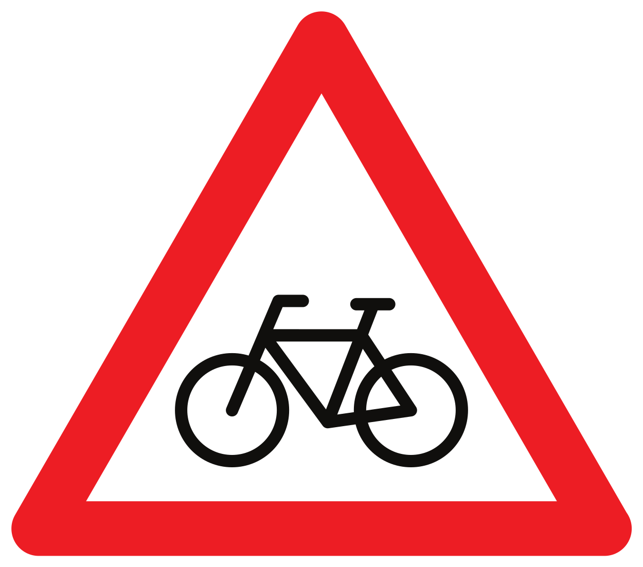 Waarschuwing voor fietsers.