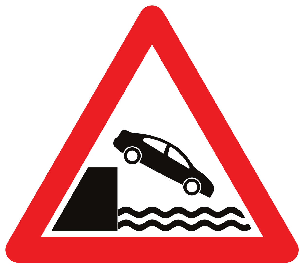 Avertissement pour un quai ou une berge.