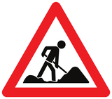 Waarschuwing voor wegwerkzaamheden.