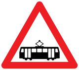 Waarschuwing voor trams.