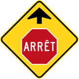 Stop and give way ahead.