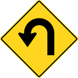 Warning for a hairpin bend to the left.