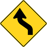 Warning for a double curve, first left then right.