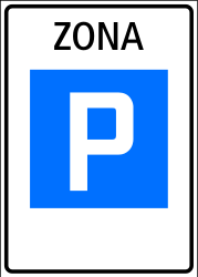 Begin van een parkeerzone.