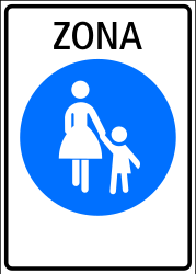 Begin van een voetgangerszone.