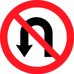 Keren verboden (U-turn).