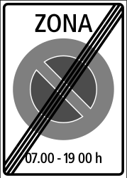 Einde van de parkeerverbodszone.