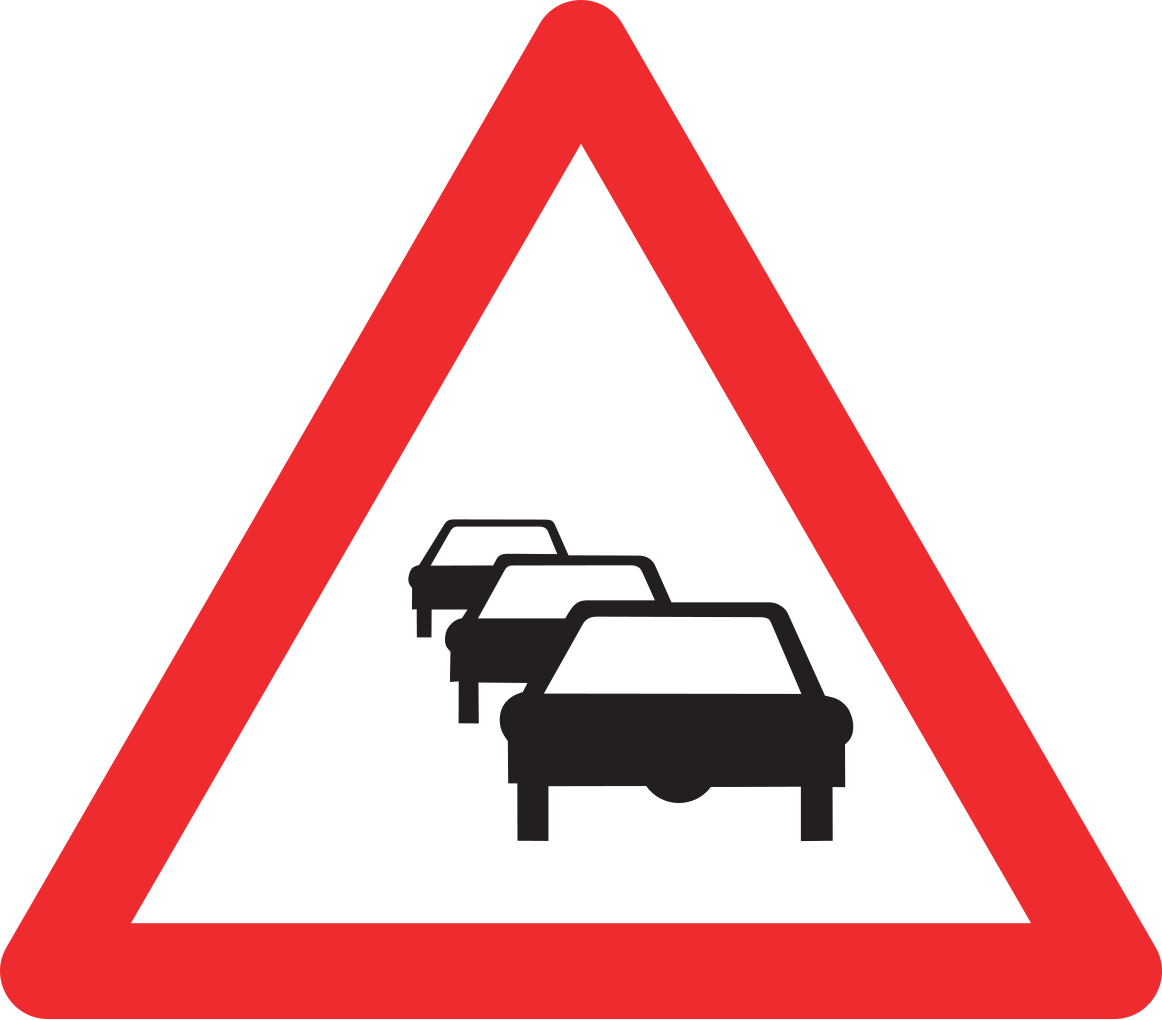 Trafik kuyruğu uyarısı.