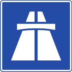 Begin van een autosnelweg.