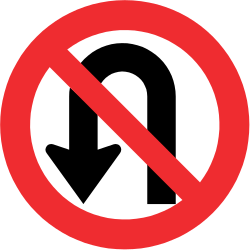 Keren verboden (U-turn).