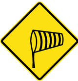 Avertissement pour vents latéraux forts.