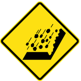 Avertissement pour chutes de pierres.