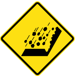 Avertissement pour chutes de pierres.