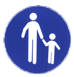Chemin obligatoire pour les piétons.