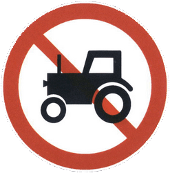Landbouwvoertuigen verboden.