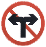 Interdiction de tourner à gauche ou à droite.
