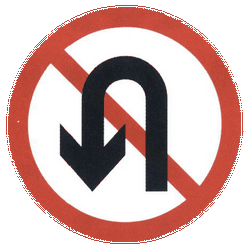 Keren verboden (U-turn).