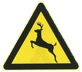 Avertissement pour traversée de cerfs.