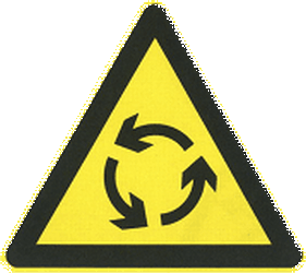 Avertissement pour un rond-point.